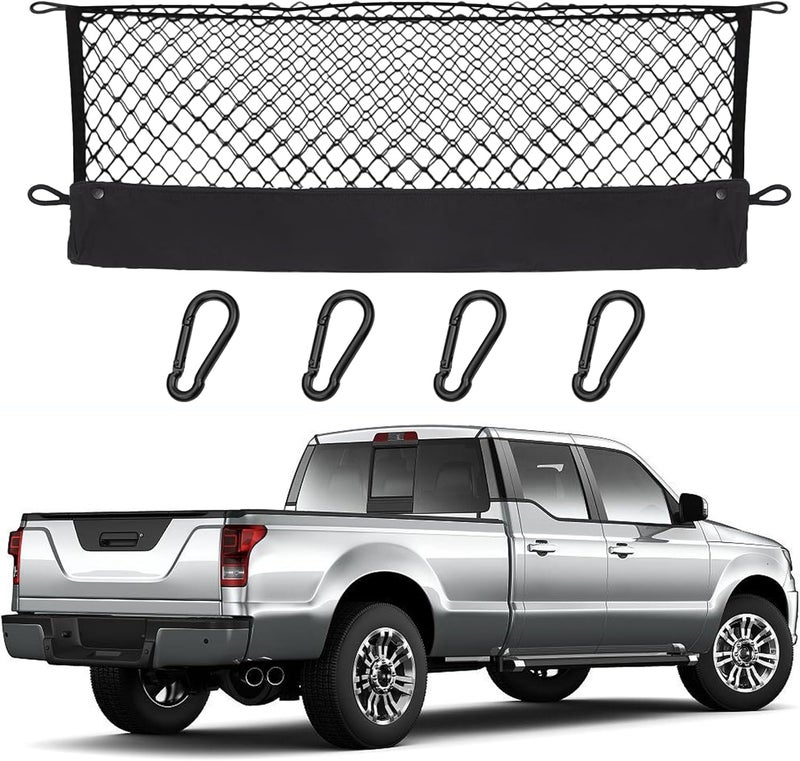Hacyikee Cargo Net Truck Bed Storage Organizer Trunk Netting Compatible with Chevrole Pickup Chevy Silverado Colorado WT LS LT LTZ & GMC Sierra New 2026 2025 2024-2013 Trunk Car Rear Tailgate Netting - Image 1